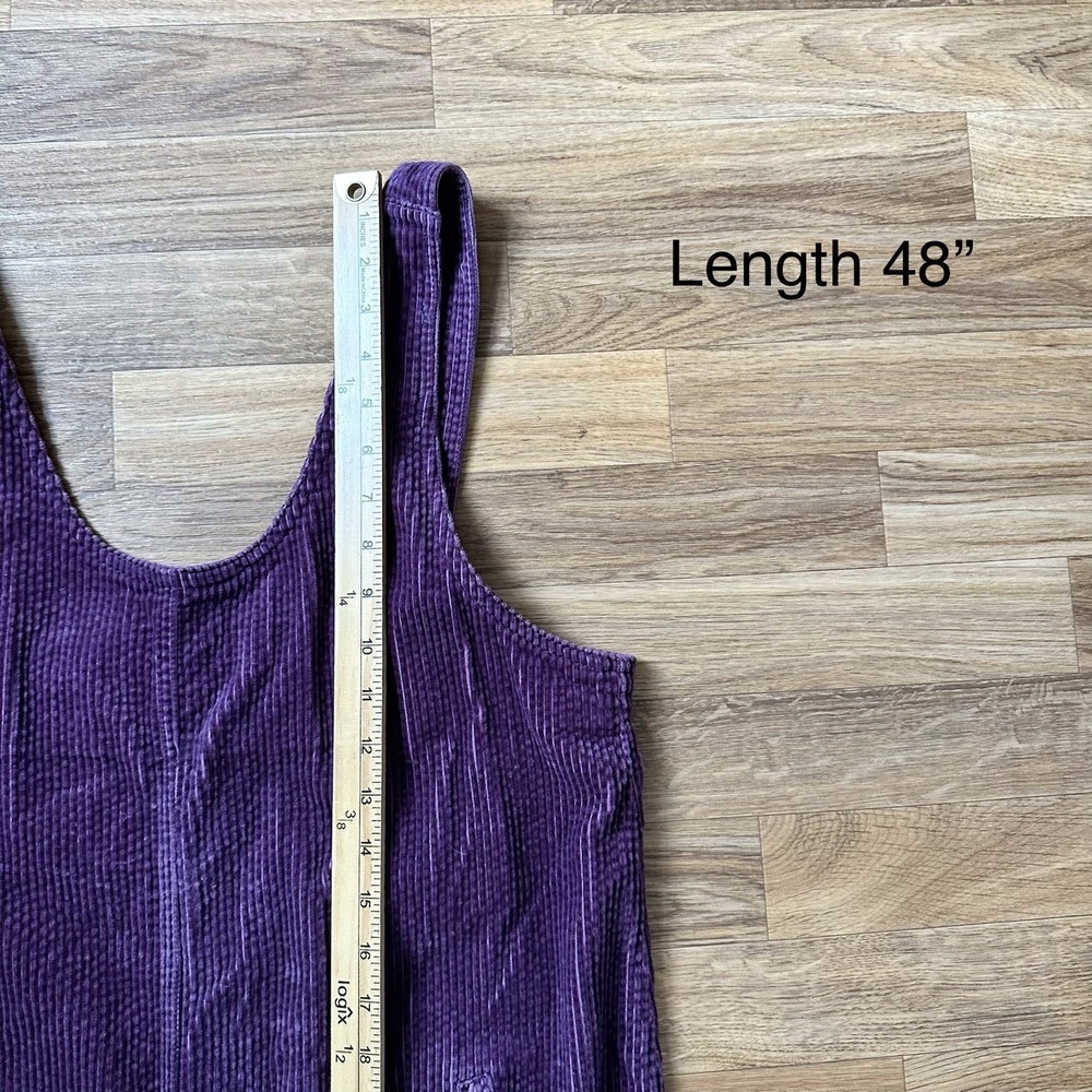 VTG JG Hook Women Maxi Jumper Dress Size 12P Purple Corduroy Cottagecore Overall - Picture 7 of 8